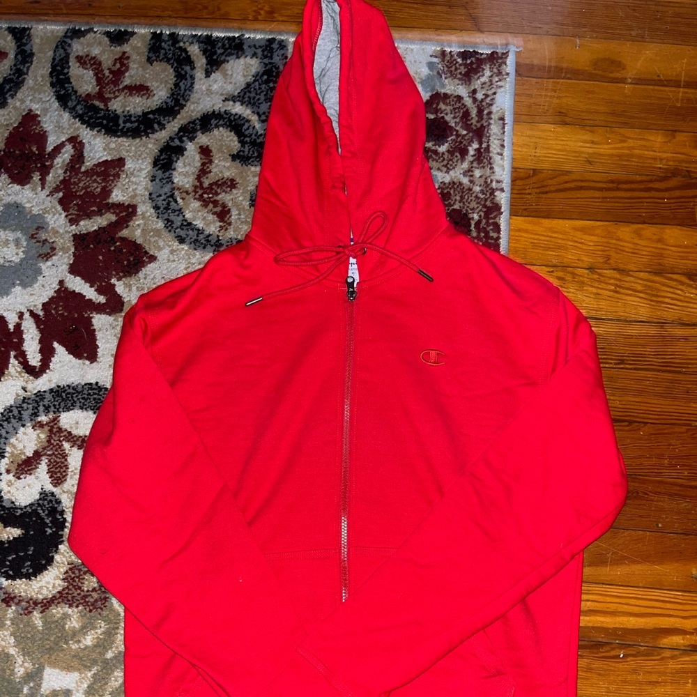 Red Champion Zip Up Hoodie
